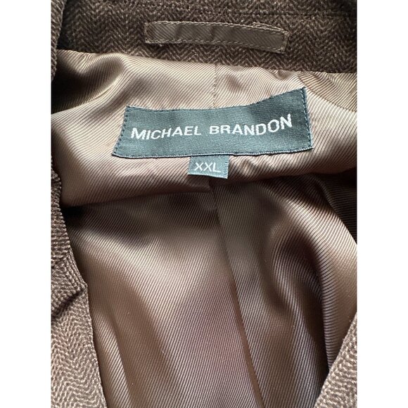 Michael Brandon Corduroy Brown Blazer 2 Button Cotton Lined Pockets Size XXL - Picture 7 of 7